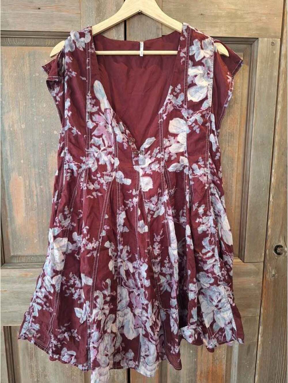 Free People dress, or long blouse, sweet colors, cotton, double lined, tag Sm